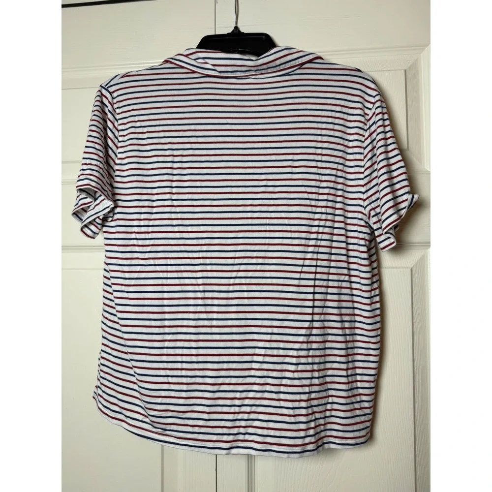 Aerie Real‎ Soft® short sleeve pajama shirt fresh bright stripes size small
